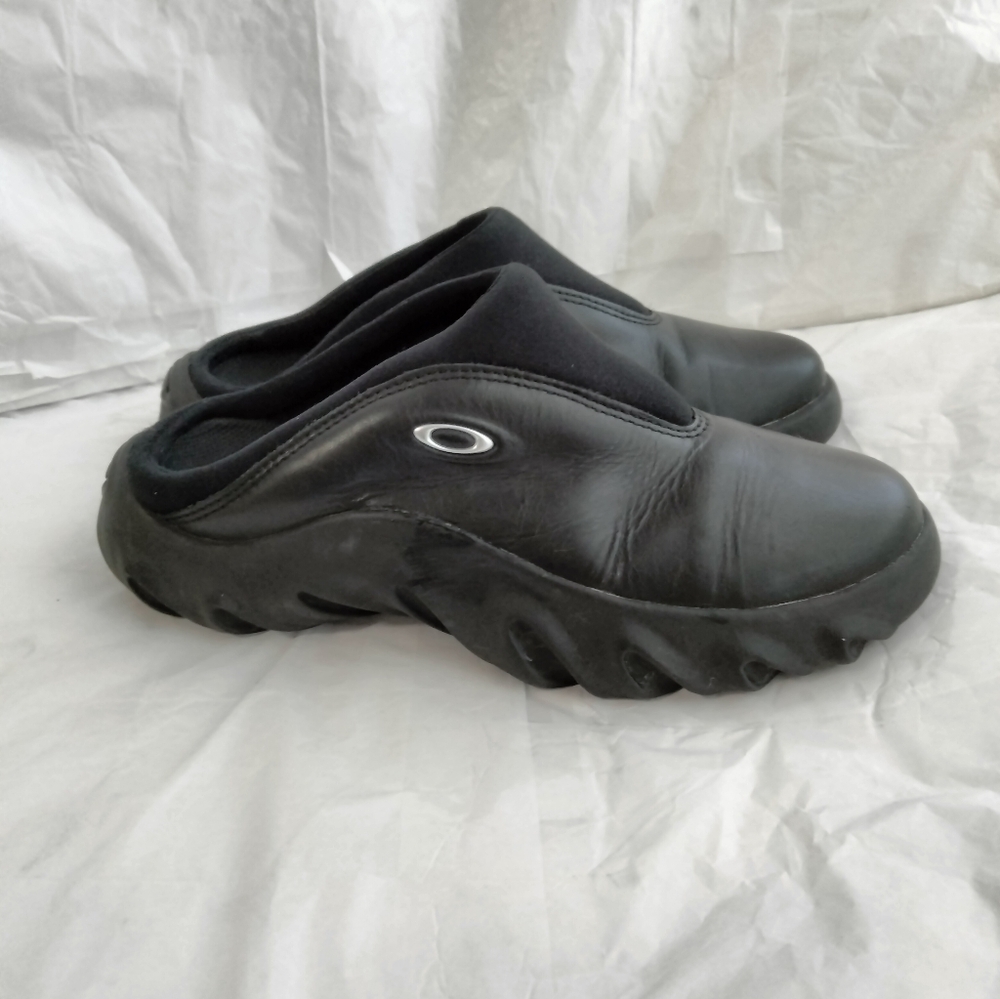Vtg Oakley Bobbie Black Clogs Leather Womens 8.5 Rare - Picture 8 of 16